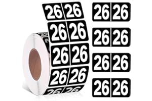 ZZUNKN 500 Pieces 2026 Year Stickers File Folder Year Labels Rectangle Coded Colored Year Stickers Self Adhesive Year Labels Tab File Folders Office Supplies, 1 Roll, 3/4" x 1-1/2"(Black)