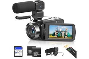 MURAUX 8K Video Camera Camcorder with WiFi, 48MP UHD, 15FPS, IR Night Vision, 3" Touchscreen, 18X Digital Zoom – Vlogging Camera for YouTube with Microphone, Remote & 2 Batteries