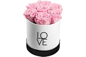 SOHO FLORAL ARTS New Roses Preserved Flowers | Genuine Roses That Last for Years | Flowers for Delivery Roses in A Box (Love Box, Pink Roses)