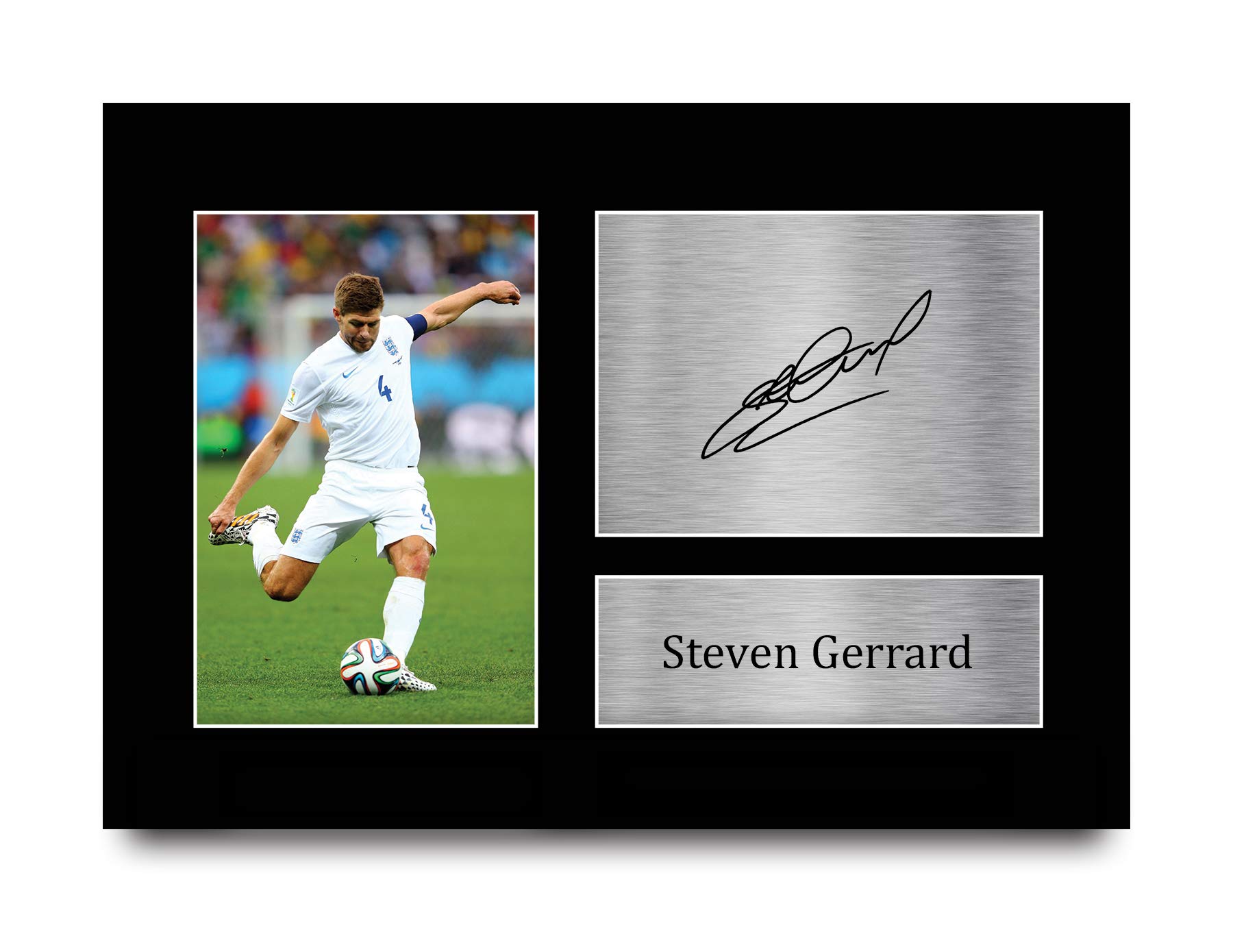 HWC Trading A4 Steven Gerrard England Gifts Printed Signed Autograph Picture for Football Fans and Supporters