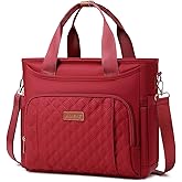 AIJIEKE Insulated Lunch Bag for Women, Lunch Box, Lunch Tote for Work, Large Leak Proof Cooler Bag with Removable Strap, Reusable Adult Lunchbag, Picnic, Office, Beach, Red