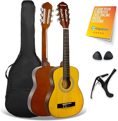 3rd Avenue XF 1/4 Size Classical Guitar Bundle Nylon Strings Gig Bag 6 Months