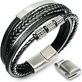 KAIYIDAN Mens Leather Bracelet,Tree Of Life Mens Tiger Eye Bracelet,Mens Beads Bracelet, Genuine Leather Bracelets Gifts for Men