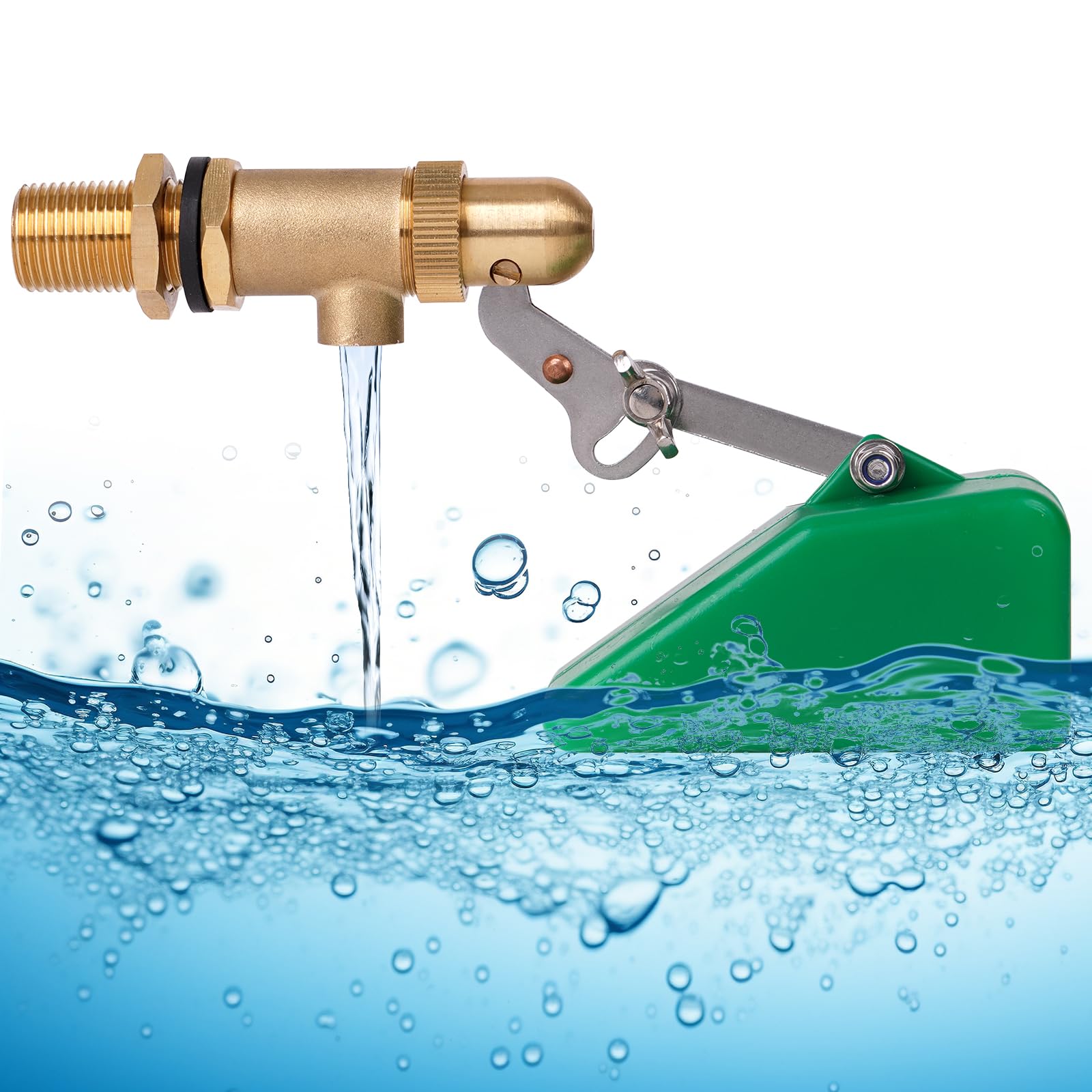 MUYIRTED 1/2" Adjustable Brass Float Ball Valve, Float Ball Valve for Water Tank, Automatic Fill Feed Humidifier with Adjustable Arm