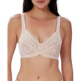 Redgray Minimizer Bras for Women Full Coverage Lace Underwire Support Push Up Bra for Heavy Breast Everyday Wear