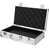Toyvian Aluminum Briefcase Hard Case with DIY Customizable Foam Insert for Test Instruments Cameras Tools Parts and Accessories Equipment Supplies Makeup Tools