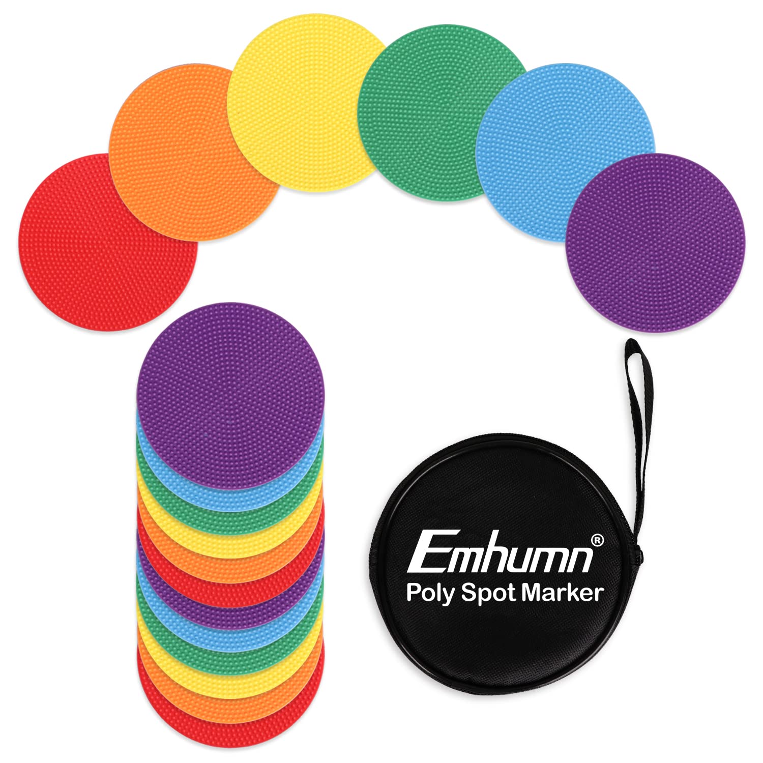 Photo 1 of Emhumn 4inch & 9inch Poly Spot Markers for Agility Dot for Gym/PE Training, Dance, 6/12/24 Pcs Round Multiple Color & Size Rubber Non-Slip Spot Marker for Games, Floor Dots and Sport Activities