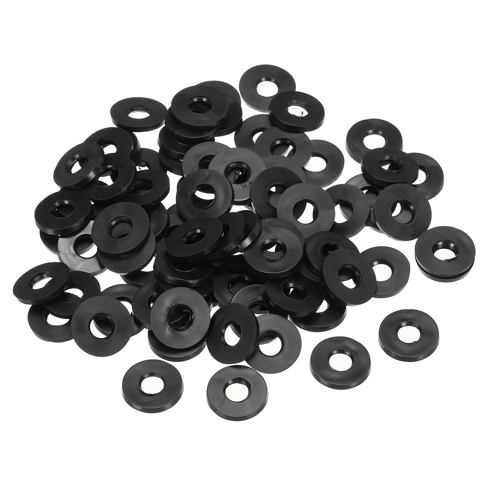 PATIKIL M6 Rubber Flat Washer, 100 Pack 6mm ID 14mm OD 2.5mm Thick Sealing Spacer Gasket Ring for Faucet Pipe Water Hose Fastener Bolt, Black — image 1