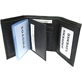 Dangerous Threads Mens Black Leather Wallet Lamb Classic Trifold 731 RFID