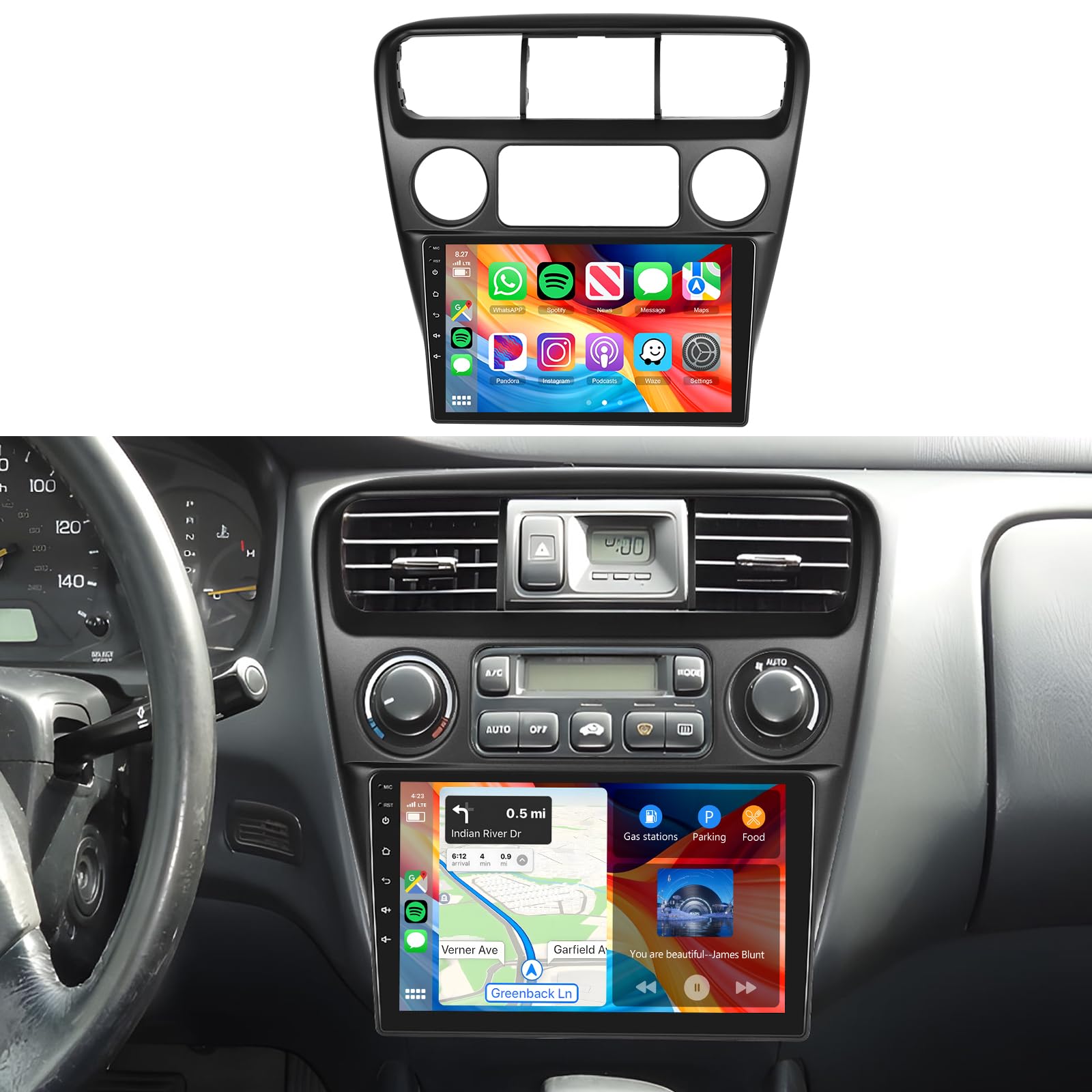 Photo 1 of for Honda Accord 6th 1998-2003 Radio,Build-in DSP EQ Android 13 Car Stereo with Wireless Carplay Android Auto,5.0 Bluetooth,9inch HD IPS Touch Screen,GPS,FM/RDS WiFi AHD Backup Camera
