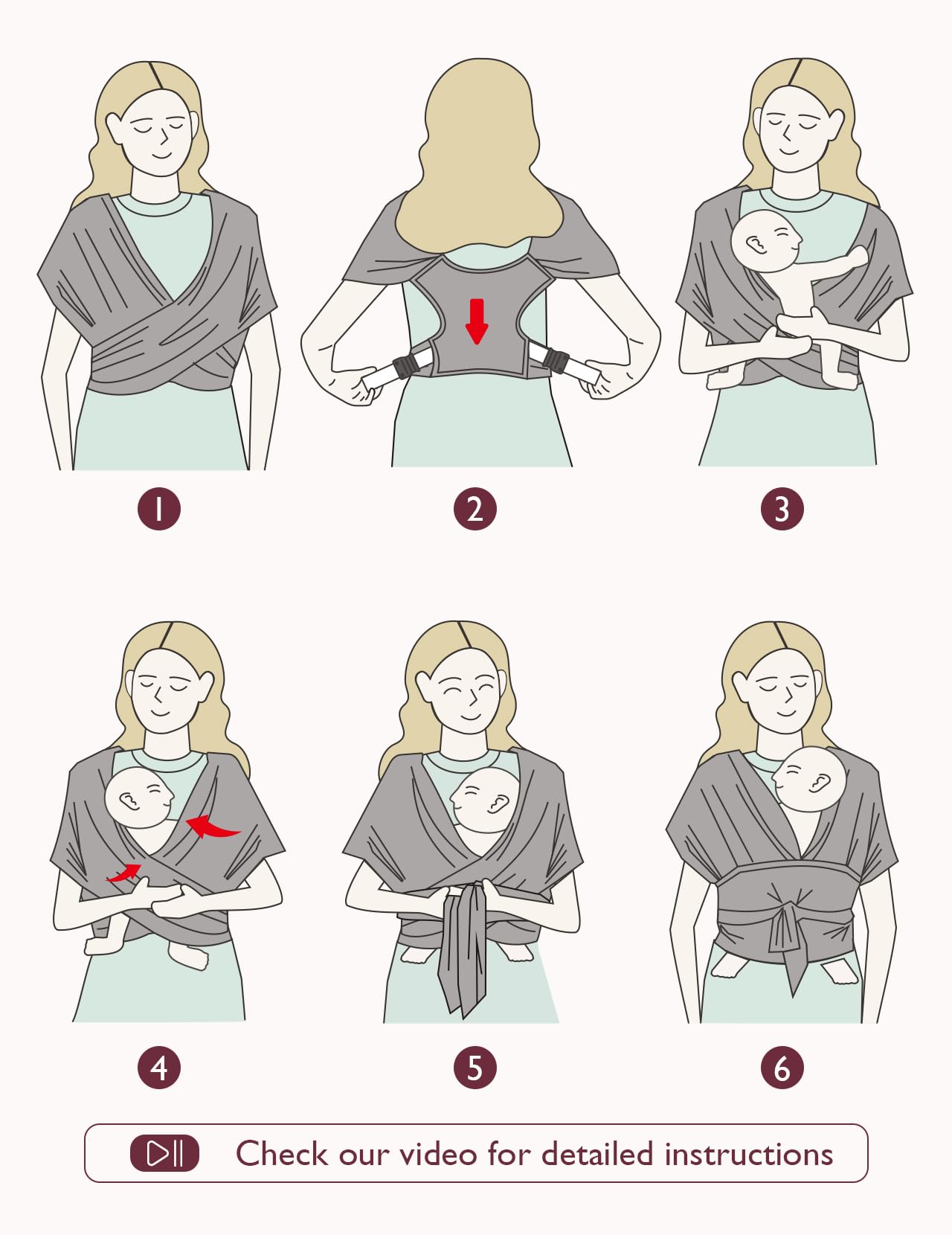 Momcozy Adjustable Buckle Baby Wrap Carrier Cooling Air-Mesh, Easy to Wear Baby Carrier Sling, Baby Carriers Newborn to Toddler 8-35lbs, Suit for Waist 30-47inch, Regular Black