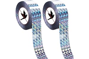 MAGELOLY 2 * 300 Foot Bird Scare Tape, Bird Ribbon Bird Reflective Flash Tape Woodpecker Deterrent Bird Scare Ribbon Repellent Keep Birds Away Outdoor
