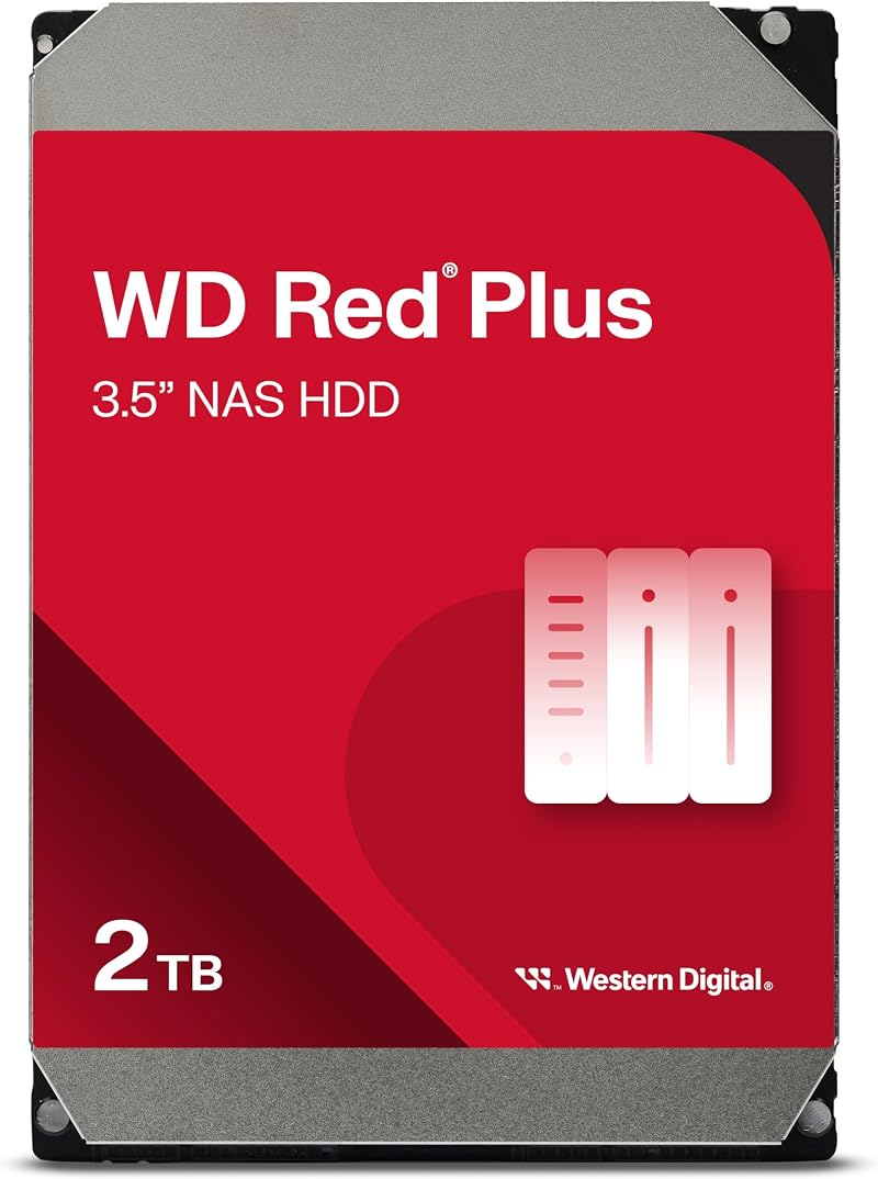 Western Digital WD Red Plus 2TB NAS Hard Drive HDD for RAID Systems