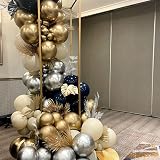Netnology Navy Blue Gold Silver Balloon Arch Kit 151pcs Party Decor view 6