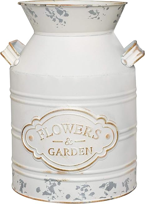 Amazon Com Soyizom Primitive Farmhouse Milk Can Jug Vase Retro French Style Metal Pitcher Flower Holder Vase Country Shabby Chic Watering Can Pot Bucket Vase For Living Room Bedroom Kitchen Decor Can 7 9 H Home Kitchen