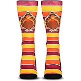 Gone For a Run Run Now Gobble Later (Yellow/Orange/Brown) Printed Mid Calf Socks | Running Socks Multiple Sizes