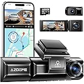 AZDOME M550 3 Channel Dash Cam, 4K+2.5K Dual Dash Camera for Cars Built-in WiFi GPS, 1440P+1080P+1440P Front and Rear Inside,