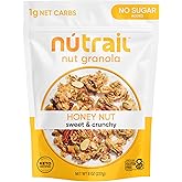 NuTrail Nut Granola Cereal, Honey Nut, No Sugar Added, Keto, Low Carb, Gluten Free, Grain Free, Healthy Breakfast 8 oz. 1 Count