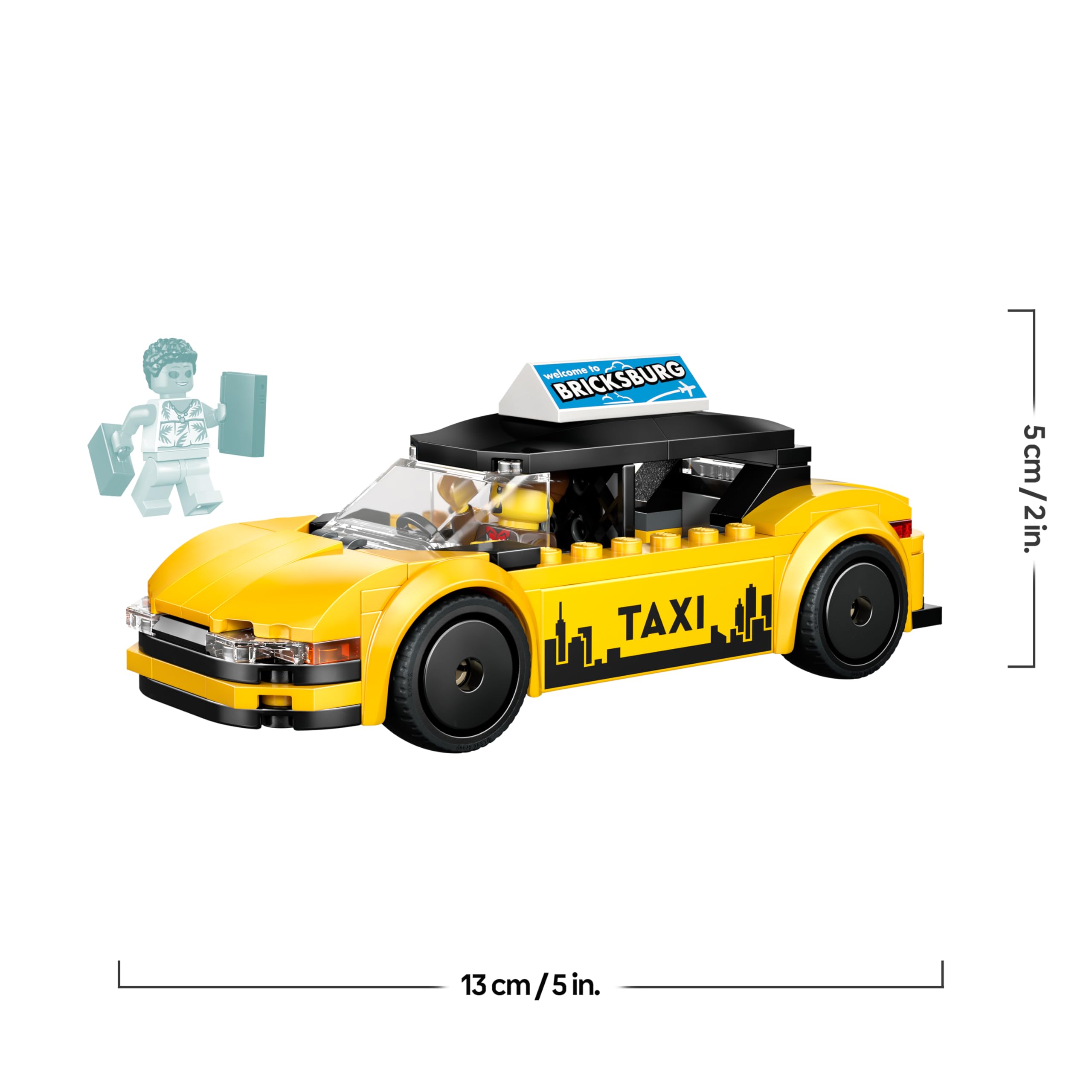 LEGO City Gelbes Taxi - Spielzeug Auto - Modellbau mit 2 Minifiguren, abnehmbares Dach - Spielset zur Förderung der Feinmotorik - Geburtstagsgeschenk für Jungen ab 5 Jahren - 60487 8