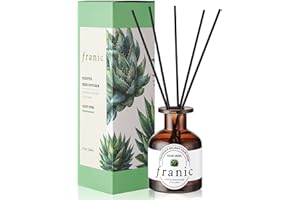 FRANIC Reed Diffuser - Aloe Vera 3.7 oz (110 ml) with Scented Diffuser 6 Sticks, Long Lasting Fragrance for Home & Bathroom, Aromatherapy Diffuser Oil Gift Set
