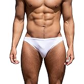 YUZHOU Mens Bikini Swimwear Low Rise Swim Briefs Solid Bathing Suit Sexy Swimsuit with Elastic Drawstring