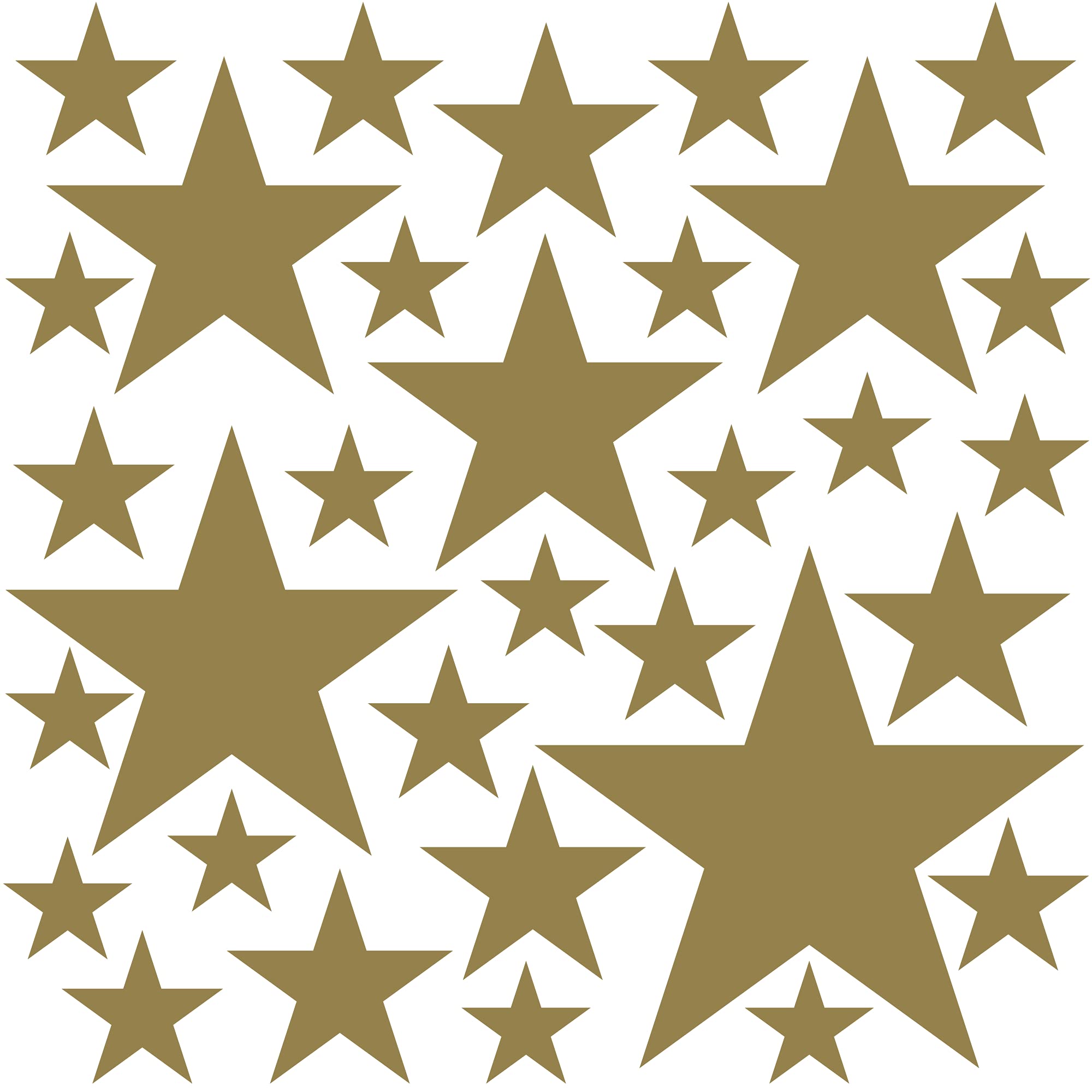 PREMYO Set of 32 Star Wall Stickers Kids - Nursery Decor Easy to Apply - Decals for Bedrooms for Girls Boys Gold โ image 1