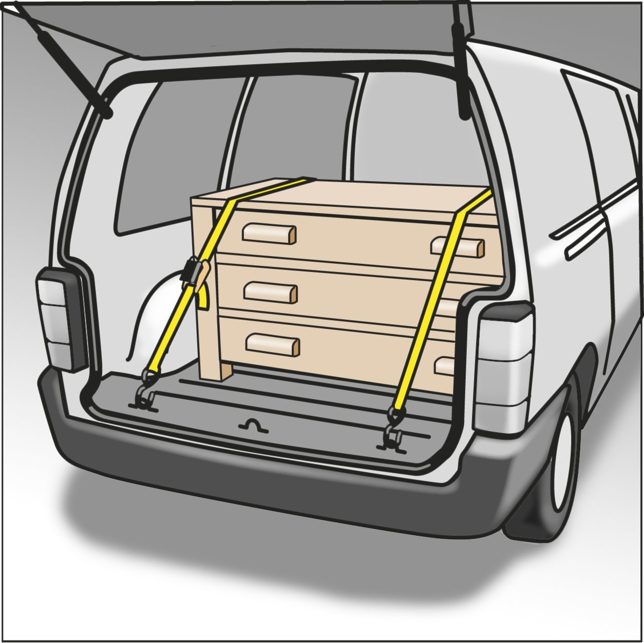 kwb 2X Lashing Straps 2.5 M X 25 Mm, Made Of Hard-Wearing Polyester Strap, With Comfort Release and Test Plate - Image 3