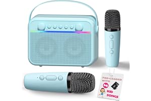 FINYIORE Kids Karaoke Machine Toys, Portable Bluetooth Speaker with Wireless Microphone, Stereo Sound Enhanced Bass, Kids Christmas Birthday Gifts for Girls Boys Ages 2,3,4,5,6,7,8,9,10,11,12 +Year Old