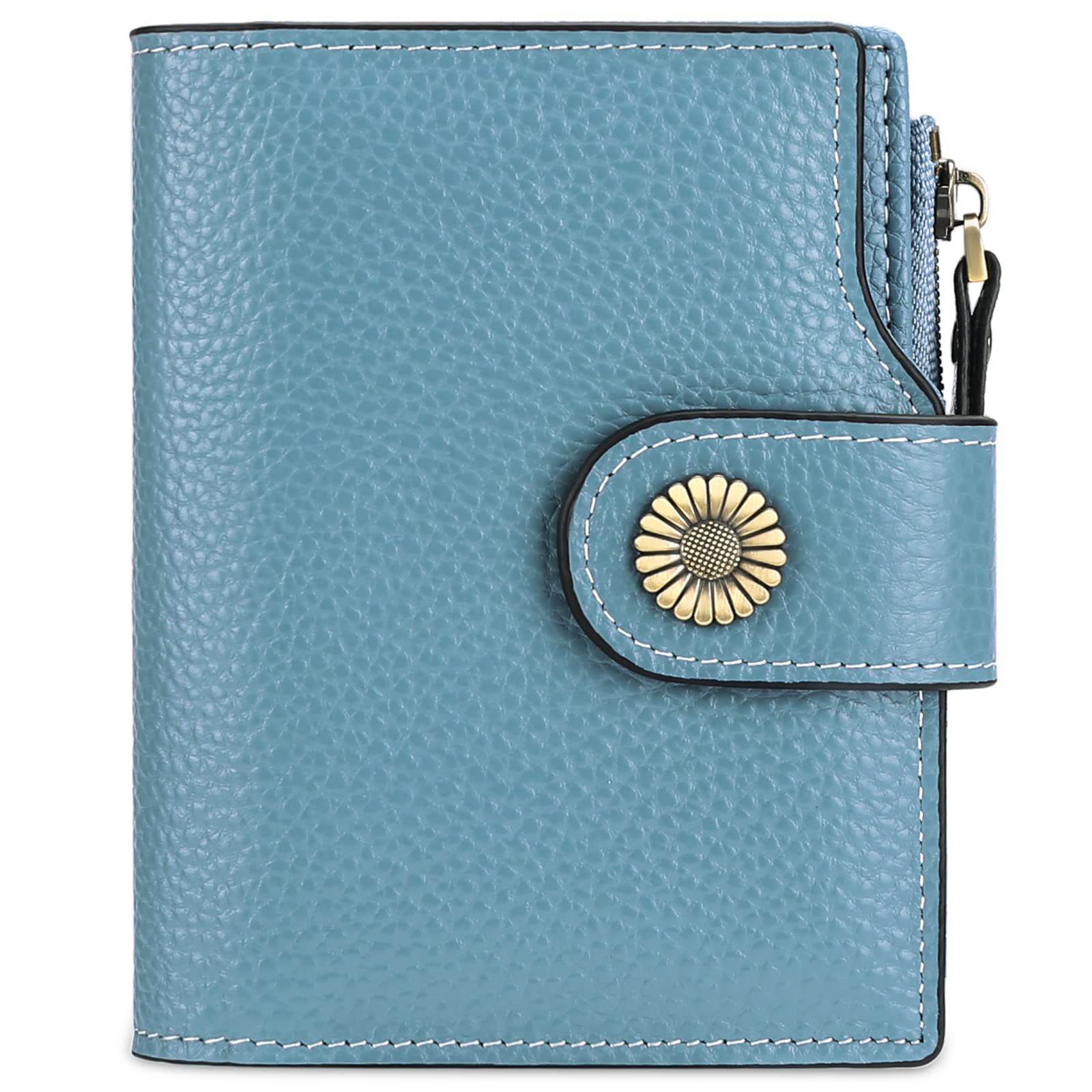 SENDEFN Small Women Wallet Leather RFID Blocking Bifold Small Purse with Zipper Pocket