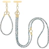 ABJFJE Crystal Phone Lanyard Crossbody & Wrist Strap Phone Strap Crossbody & Wrist Lanyard Anti Theft Phone Strap for Women