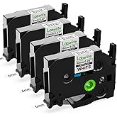 Labelife Replacement for Brother TZe-211 TZe211 P Touch Label Tape 6mm Label Maker Tape TZe TZ Tape 6mm 0.23 Laminated White for Brother PT-D220 PT-D210 PT-H110 PT-D400 PT-D600, 0.23 Inch, 4-Pack