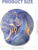 Giecy Gel Mouse Pad Wrist Rest Ergonomic Non-Slip 9.6x8.6in Blue Marble view 4