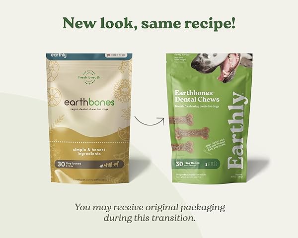 EARTHBONES DENTAL CHEWS FOR DOGS 20-50LBS, 30 BONES