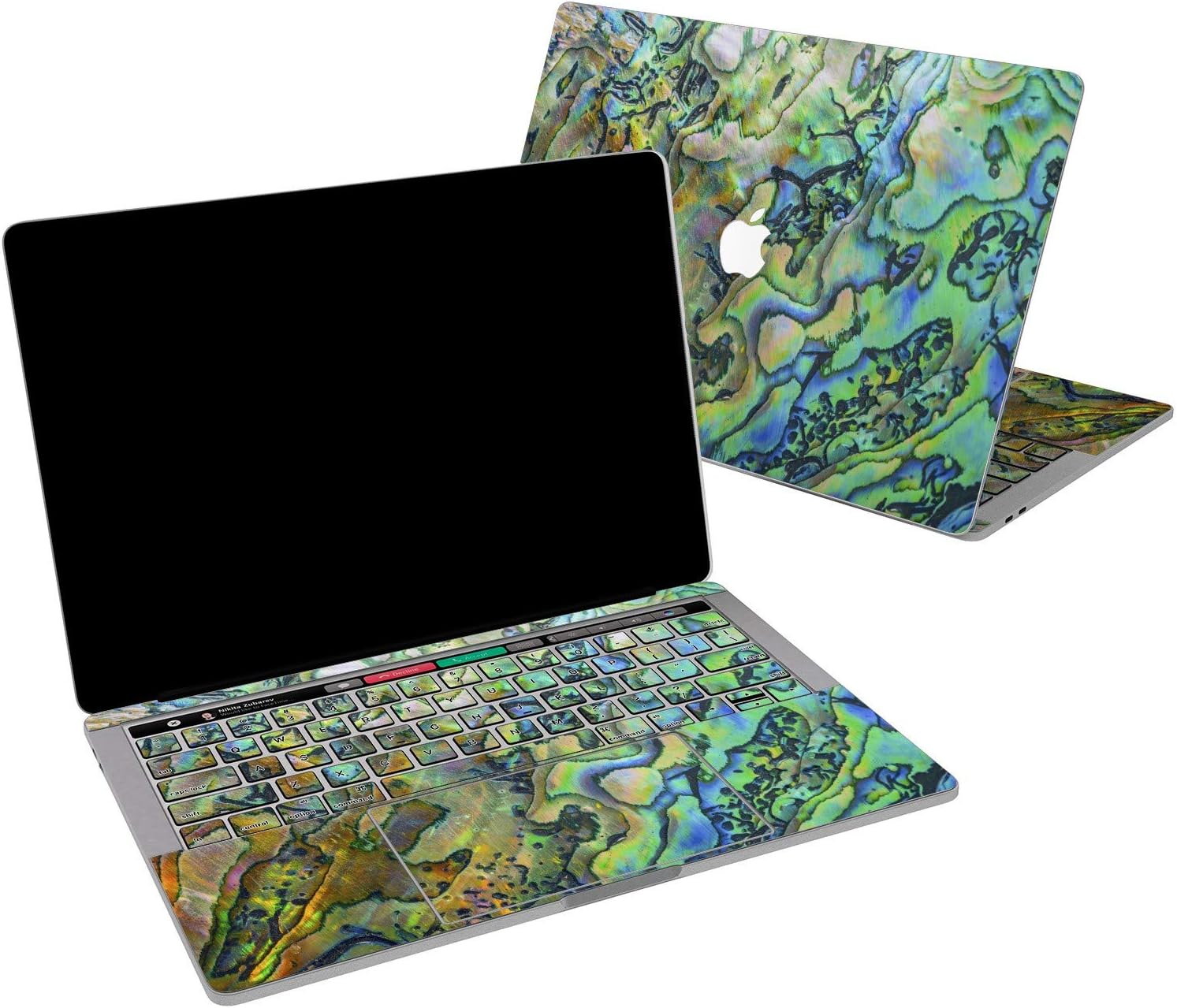 Lex Altern Vinyl Skin for MacBook Air 13 inch Mac Pro 16 15 Retina 12 11 2020 2019 2018 2017 Abalone Nature Pearl Green Abstract Art Iridescent Girl Trackpad Cover Keyboard Decal Sticker Print Wrap