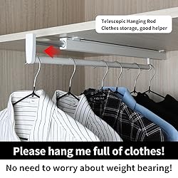 BaiNong Pull Out Closet Rod - White, 21-1/4