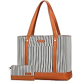 Laptop Tote Bag for Women, Water Resistant Canvas Womens Work Tote Bag, Large Capacity Shoulder Bag Fits 15.6 inches Laptop