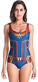 Captain Marvel Costume for Women, Bikini/Swimsuit,Large, Lycra Lady Bodysuits Halloween Cosplay Costumes of 3D Style