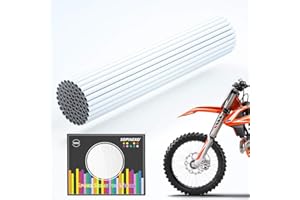 SOPINEKO 72Pcs Spoke Skins Covers Spoke Wraps Wheel Decoration for Motorcycle Bicycle Dirt Bike Wheelchair(White)