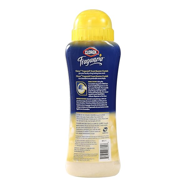 CLOROX FRAGANZIA LAUNDRY SCENT BOOSTER CRYSTALS, IN-WASH FRAGRANCE BEADS FOR FRESH-SMELLING CLOTHES & LINENS, SAFE FOR ALL FABRICS & COLORS, EASY-POUR BOTTLE, VANILLA SCENT, 18 OZ, 2 PACK