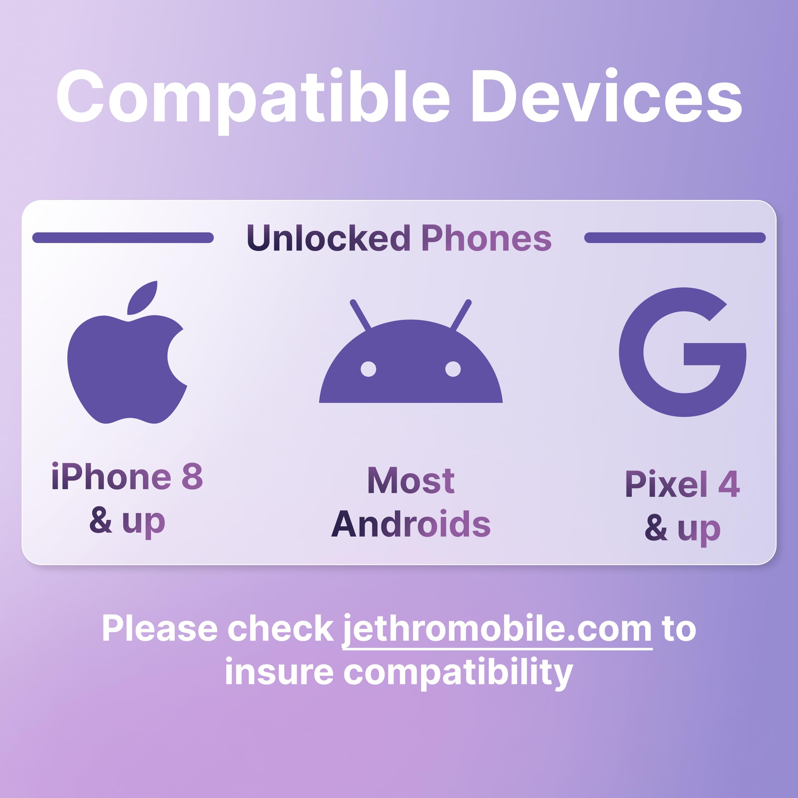 Jethro Mobile Unlimited Talk & Text Plan (No Internet Data), Suitable for Seniors, Kids, Students and Dumb Phones, 3-in-1 SIM Card Kit, Prepaid Phone Plan (30 Days)