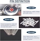 DAOKAI 100x 5mm RGB Common Cathode Tri-Color LED Diodes 4-Pin Transparent Round view 3