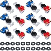 CheeMuii 6 Pair Glad Hands &amp; 20Pcs Rubber Gladhand Seals Universal Gladhand | Heavy-Duty Anodizing Aluminum Emergency Air Brake Hose Coupling 6 Red &amp; 6 Blue Gladhands Kit for Semi Truck Trailer