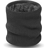 XFUEL Fleece Lined Neck Warmer Gaiter for Men Women Winter Knitted Face Scarf Ski Neck Cover for Cold Weather