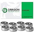 Fireball Dragon Skateboard Bearings Set 8 Pack - Fast 608 Longboard Bearings Set for Skateboards Inline & Roller Skates - Bearings for Skateboarding Guaranteed for Life