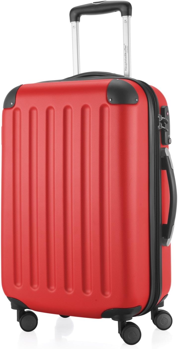 Hauptstadtkoffer Spree - Cabin Luggage, 55 × 35 × 20 cm for All Airlines Travel Suitcase, Hard Shell Trolley, Carry-On Suitcase, Red