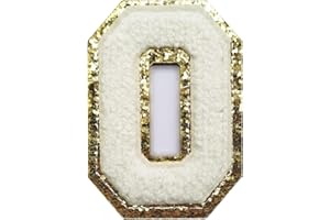 Letter Patches Varsity Glitters Chenille,3 PCS SPRT Iron on White Letter Patch,Alphabet Cloth Patch for Team Costume Decoration 3.1in Height O (3 Pieces)