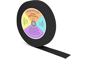 Mandala Crafts Wide 2 Inch Black Elastic Bands Spool for Pants Waistbands Sewing and DIY Crafts, 25 YD Stretchy Flat Fabric Strap Knit Elastic Band for Wig