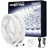 DAYBETTER White LED Strip Light, 100 ft Dimmable Strip, 6500K 24V Lighting Strips, 1800 LEDs 2835 Tape Lights for Bedroom, Kitchen, Mirror, Home Decoration(2 Rolls of 50 ft)