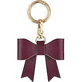 Rimvoe Small Leather Bow Keychain Charm for Handbag Purse Bag