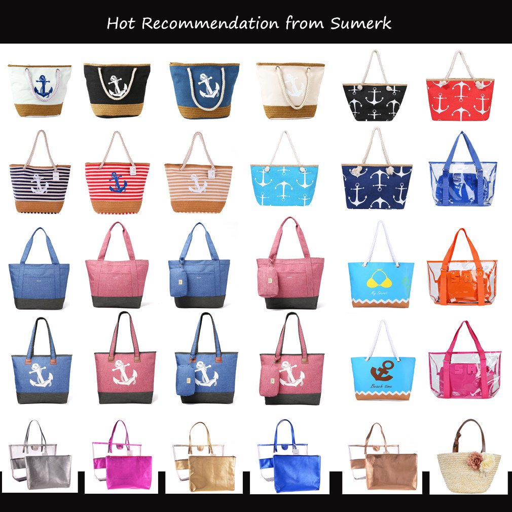 Sumerk Large Canvas Tote Bag Oversize Canvas Beach Bags with Cotton Rope Handle